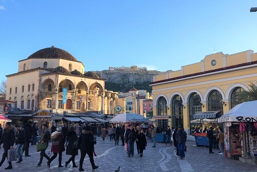 ギリシャ「アテネ」にある「モナスティラキ広場」の風景