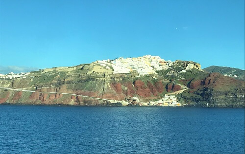 ギリシャ「サントリーニ島」の風景(フェリーからの眺め)